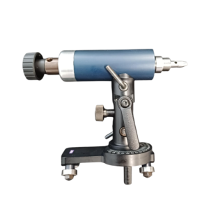 41438 </BR>Bobineau avec système serrage pour pince M16x1 avec support inclinable à crémaillère (réglage fins) et base courte